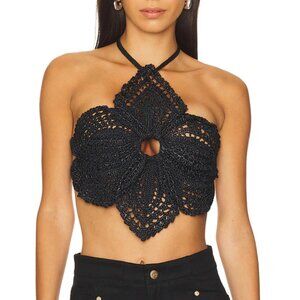 NWOT Cult Gaia Darlena Crochet Top in Black size XS